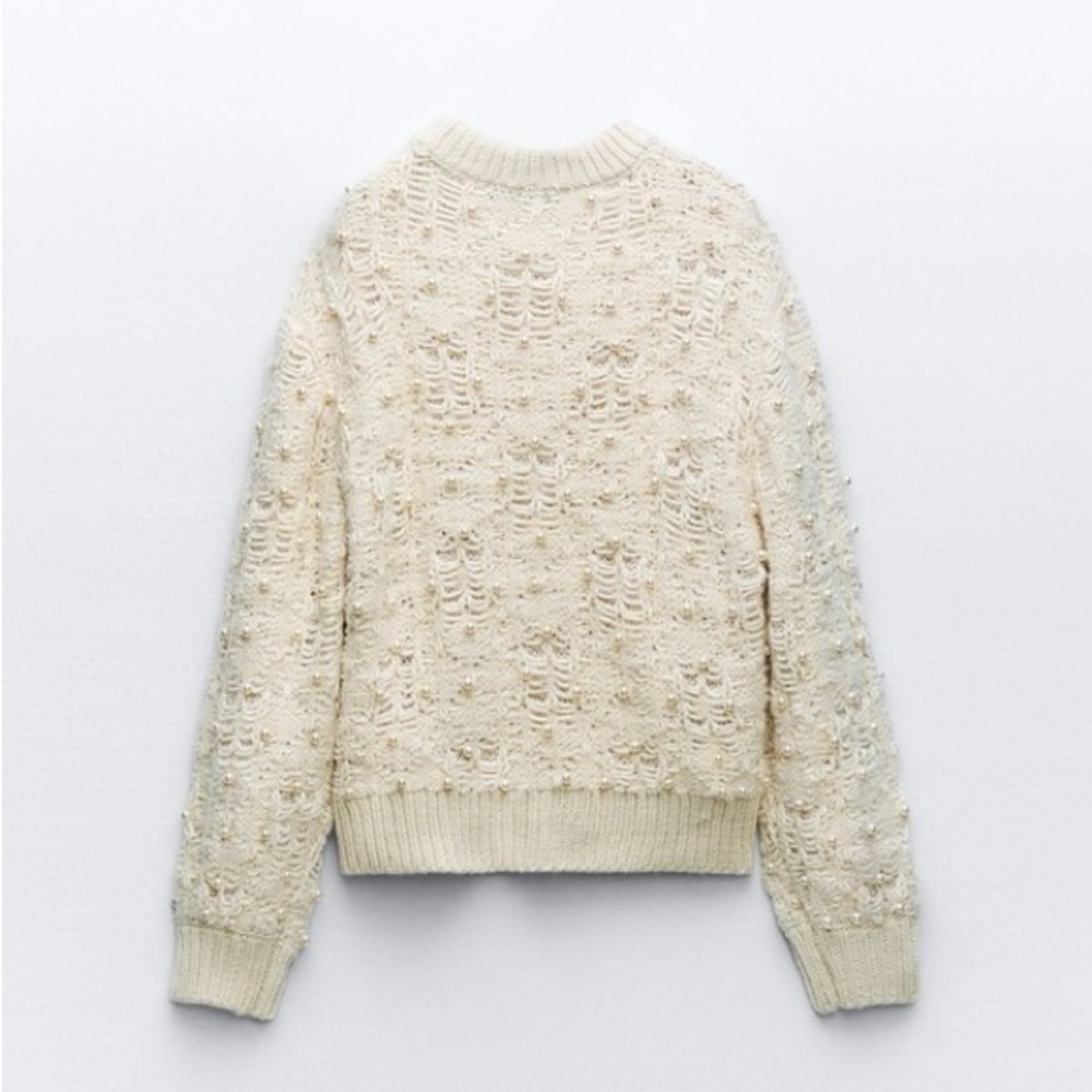 Zara Pearl Cream Sweater